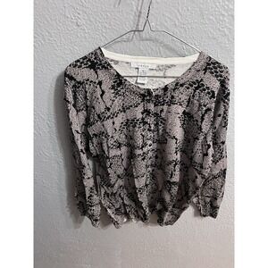 Women's Grace Animal  Print Cardigan Sweater Size XL‎ Button Up
